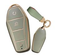 TECART Coque de clé de voiture en TPU pour clé de voiture - Convient pour BYD Atto 3 Han Tang Song Pro-DM-i Yuan Qin Seal Dolphin - Porte-clés - 4 boutons - Vert