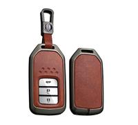TECART Coque de clé de Voiture Intelligente - Convient pour Accord CR-V Jade Civic Spirior Fit City Crosstour HR-V Jazz Pilot Ridgeline - Motif en Cuir Portable - Accessoire clé A, Noir/Marron,