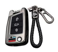 TECART Coque de clé pour VW Golf 7 Mk7 Polo - Accessoire de protection à 3 boutons
