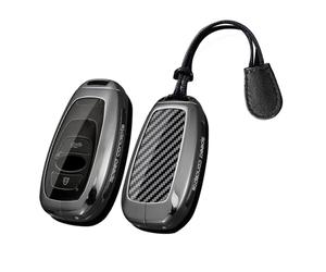 TECART Coque de e voiture intelligente compatible avec Subaru Outback E-Boxer Legecy Impreza WRX XV BRZ Levorg Trezia Crosstrek TPU Alliage de zinc Porte-clés 3/4 boutons Coque de clé long