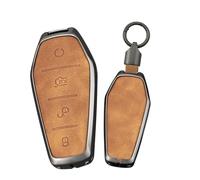 TECART Étui de clé de voiture compatible avec BYD Atto 3 Han Tang Song Pro-DM-i Yuan Qin Seal Dolphin Coque de protection pour clé de voiture Porte-clés 4 boutons Marron C
