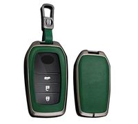 TECART Étui de e voiture en cuir - Convient pour Toyota Camry CHR RAV4 Auris Yaris Prius Aygo Corolla Land Cruiser 200 Prado Crown - Étui de protection portable - Accessoires 3 boutons A - Noir