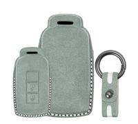 Tecart Étui de e voiture en daim compatible avec Mitsubishi Lancer GT Outlander Eclipse RVR ASX Evo X GTS EX Mirage G4 SE, 2 boutons - Anti-rayures - Vert clair