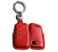TECART Étui de protection en cuir pour clé de voiture intelligente - Convient pour VW Volkswagen Passat B8 Jetta Polo Tiguan T-Roc MK2 Scirocco Skoda Superb Kodiaq Seat - Étui de protection portable -
