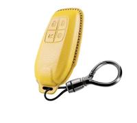 TECART Porte-clés compatible avec Ferrari SF90 F430 488 458 812 F12 Roma F8 LaFerrari Protofino Housse de clé de voiture intelligente en cuir 4 boutons housse de clé auto accessoires auto - Jaune