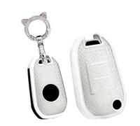 TECART Porte-clés compatible avec Peugeot 208 2008 3008 4008 5008 pour Citroën C3 C4 C5 DS6 DS7 pour clé de voiture Ople TPU Smart 3 boutons Coque de clé de voiture Accessoires de voiture -B Blanc