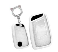 TECART Porte-clés compatible avec Volkswagen Arteon Atlas Golf Alltrack Jetta Passat Tiguan pour Skoda Kodiaq TPU Smart Coque de clé de voiture 3 boutons Protection de clé Accessoires de voiture -B