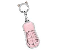 TECART Porte-clés Convient pour Xiaopeng Xpeng P5 P7 G9 G3i 2021 2022 Coque de clé de voiture intelligente en TPU 4 boutons Étui de clé de voiture Accessoires de voiture -B Rose