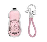 TECART Porte-clés Convient pour Xiaopeng Xpeng P5 P7 G9 G3i 2021 2022 TPU Smart Clé de Voiture 4 Boutons Coque de clé Protection de clé Accessoires de voiture -A Rose