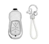 TECART Porte-clés Convient pour Xiaopeng Xpeng P5 P7 G9 G3i 2021 2022 TPU Smart Clé de Voiture Coque 4 Boutons Coque de clé Protection de clé Accessoires de voiture -A Blanc