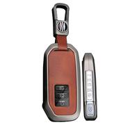 TECART Porte-clés de voiture compatible avec Kia K5 K7 K8 Optima NIRO Cadenza Carnival Soul Stinger Rio Ceed EV6 Sorento Porte-clés en cuir 7 boutons A noir marron