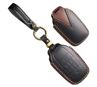 TECART Porte-clés de voiture pour Toyota CHR Corola Cross GT86 RAV4 Auris Prado Aygo X Yaris 4 GR Avensis Sienna Prime - En cuir - 6 boutons - Accessoire de voiture - Noir