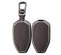 TECART Porte-clés porte-clés en cuir et métal - Coque de protection pour Trumpchi GAC 2021 Empow J11 J12 GS8 GM6 - Porte-clés, 4 boutons Marron