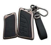 TECART Smart - Coque de clé de voiture pour Lexus UX ES LS LC ES200 LC500 ES300h ES350 UX200 LS350 ES300h UX250h - En métal - Porte-clés - 3 boutons A - Noir