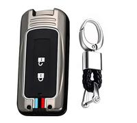 TECART Smart Coque de clé de voiture pour Mitsubishi L200 ASX Outlander Sport Eclipse Cross Evolution Lancer Mirage Porte-clés en métal 2 boutons Noir