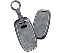 TECART Smart Étui de clé de voiture pour Audi A1 A3 A4 A5 A6 C7 A8 Q5 Q7 SQ5 SQ7 S4 S5 S6 S8 R8 TT TTS TTRS Étui de protection porte-clés en cuir Gris C