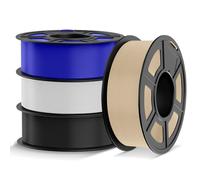 TECBEARS Filament PLA+ 1.75mm 4kg, Haute Résistance Filament PLA Plus avec Précision de +/- 0,02 mm 1 Bobine pour Imprimantes 3D FDM, Bleu + Noir + Bois + Blanc