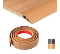 TECDW 200x 7 Adhesive Threshold Bar Auto-AdhéSif,Flexible Transition Floor Strips AntidéRapant,Pvc Door Threshold Bar Pour Couvrir Les Portes Carrelage Moquette à Carrelage (Grain De Bois Jaune)