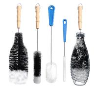 TECDW Jeu de 4 goupillons pour Compatible avec Bouteilles en Verre SodaStream,Nettoyage Doux et sans Rayures,Brosse de Nettoyage Bouteilles à Bulles,pour Carafe en Verre de 0,6 l,Bouteilles de bébé