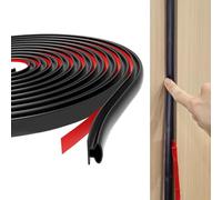 TECDW Joint Porte Fenêtre Isolant Froid et Phonique D-Profil, 10m Joint de Porte Fenetre Isolation, Joint De Porte D'Entrée Caoutchouc Autocollant, Bande PVC Cadre De Porte Voiture (Noir)