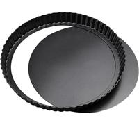 TECDW Moule A Tarte avec Fond Amovible, 20cm Ronde Moules à Tarte, Moule à Quiche, Plat à Tarte avec Revêtement Antiadhésif, Moule Tartelette pour Tartes, Quiches (Gris foncé) (heise, 20cm)