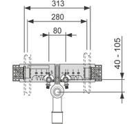 TECE 9020050 TECEprofil Unité de raccordement pour lavabo.