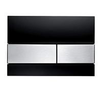 TECE TECEsquaresquare plaque de commande 9240807 verre noir, boutons chromé brillant