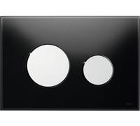 Tece Loop bouton de chasse d'eau pour WC chrome brillant-noir 9.240.656