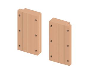 TECE profil Kit de plaques en bois pour poignées de maintien, 9042008,