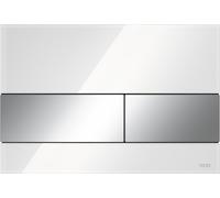 Tece Square bouton de chasse d'eau pour WC chrome brillant-blanc 9.240.802