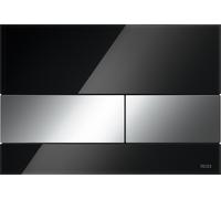 Tece Square bouton de chasse d'eau pour WC chrome brillant-noir 9.240.807