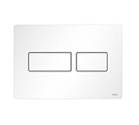 TECE Plaque de poussée WC TECEsolid 9240433 – Acier inoxydable, double chasse – Blanc mat