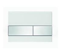 Tece TeceSquare plaque de commande couleur verre blanc couleur boutons inox 9240801
