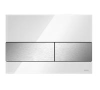 TECE TECEsquare Plaque de commande WC double débit, verre blanc brillant, touche
