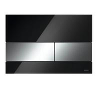 TECE TECEsquare Plaque de commande WC Double débit, verre noir brillant, touches