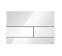 TECEsquare plaque de commande WC verre pour technique à deux quantités, 9240800, Couleur: verre blanc brillant, touches blanches brillantes