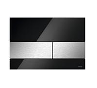 Tece Plaque WC TECEsquare 9240806 – Verre noir brillant, touches inox brossé (antifingerprint)