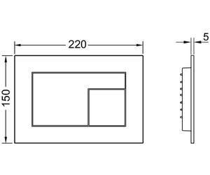 Tece Velvet bouton de chasse d'eau pour WC || 9240733