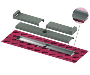 TECEdrainline-evo Caniveau de douche, avec support pour carrelage mural, corps de caniveau droit en acier inoxydable, 600703, Exécution: Longueur nominale : 700mm (693mm)