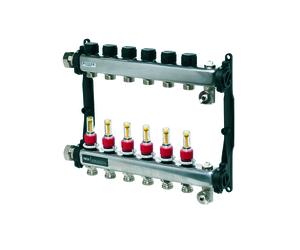 TECEfloor Distributeur pour circuit de chauffage en acier inoxydable, avec indicateur de débit, 77310007, Exécution: 7 circuits de chauffage