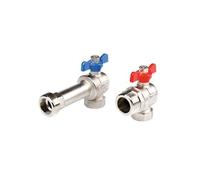 TECEfloor Kit de robinets à tournant sphérique d'angle 3/4"IGx1"AG avec joint...