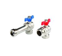 TECEfloor set de robinet à bille d'angle, 77381009, Exécution: Filetage intérieur (RP) 1" x filetage extérieur (R) 1"