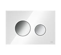 Tece Plaque d'actionnement WC TECEloop 9240660 – double quantité, verre blanc, boutons chromés