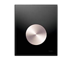 TECEloop Urinal 9242663 verre noir, bouton Inox brossé rond