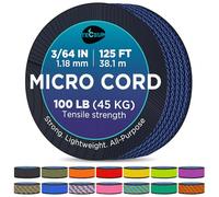 TECEUM Micro Paracorde - Bleu marine - 1,18 mm x 38,1 m - Corde micro utilitaire - Corde fine tressée en nylon polyester - Remplacement du carillon éolien - Corde solide de survie 038c