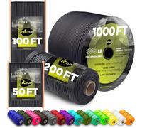 TECEUM Paracord Type III 550 Basalte (Basalt) - 15 m- 4mm - Corde Tactique MIL-Spec - Paracord Outdoor - pour Le Camping et la randonnée - Corde Parachute EDC - Corde de Survie Robuste(50ft) 409