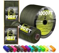 TECEUM Paracorde Corde 550 - Vert armée 15 m - Cordage 4mm Survie Camping