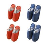 Teceyfeet 4 Paires Chaussons Invités lot Hiver Pantoufles Femmes Chaussons de Maison Lavables Slippers Hôtel Pantoufles Confortable Slippers Homme Chausson Intérieur Slippers