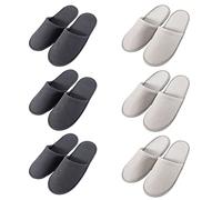 Teceyfeet 6 Paires Chaussons Jetables Pour Homme Femme Pantoufles Jetables Pour Hôtels Chaussons De Voyage Pantoufles Antidérapantes Utilisées Pour Les Voyages, l'Hôtel, Le Centre De Bien-Être, Le Spa