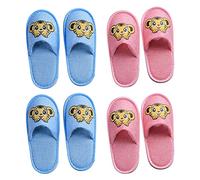 Teceyfeet Lot de 4 paires de Chaussons en Coton Éponge Lavables pour Hôtel, Spa, Maison, Voyage - Unisexe - Idéal pour Invités